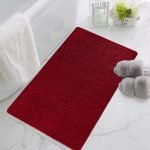 Natty plain shaggy rug in Red