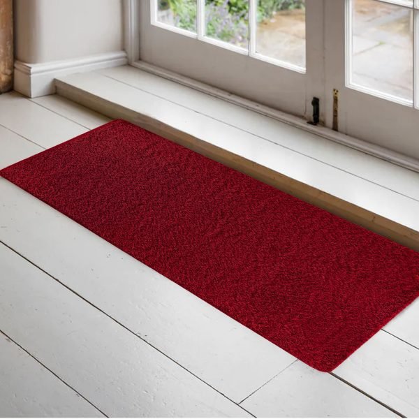Red-65.jpg Natty plain shaggy rug in Red
