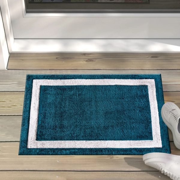 Zamarut-1.jpg Trani bordered shaggy rug in Emerald