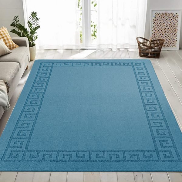 Rocco plain rug in Blue