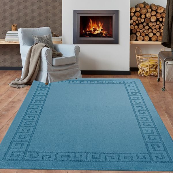 Rocco plain rug in Blue