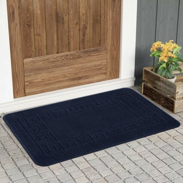 Rocco plain rug in Navy