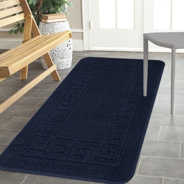 Rocco plain rug in Navy