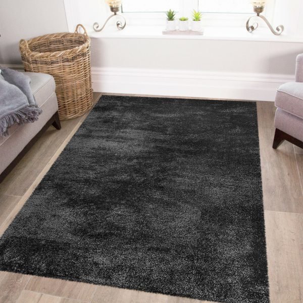 Yourk plain shaggy rug in Anthracite