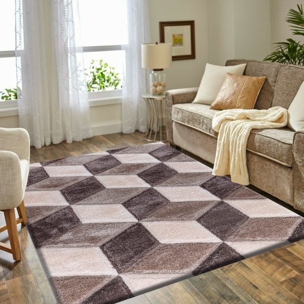 Beige-19.jpg Qurto geometric shaggy rug in Beige