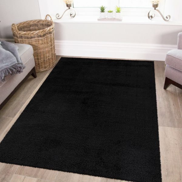 Black-4.jpg Yourk plain shaggy rug in Black