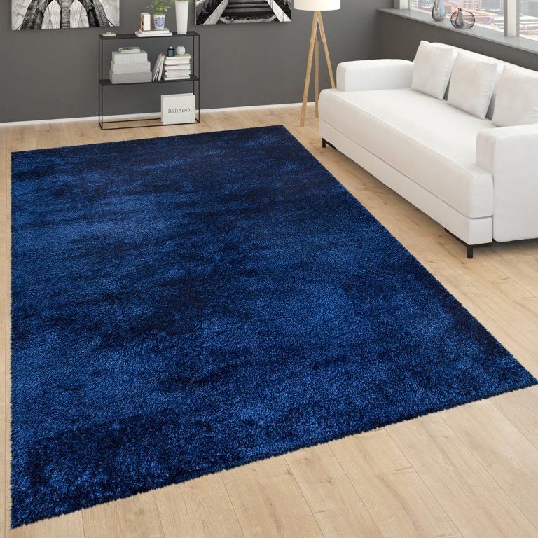 Yourk high pile rug in blue