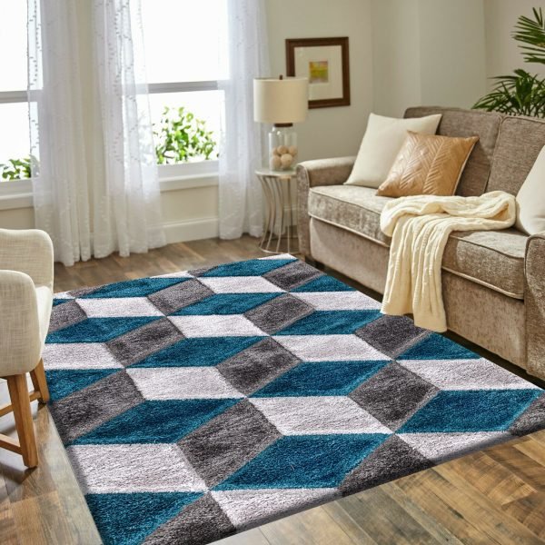 Emerald-20.jpg Qurto geometric shaggy rug in Emerald