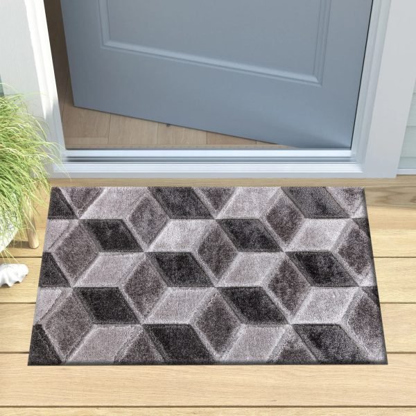 Grey-18.jpg Qurto geometric shaggy rug in Grey
