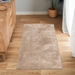 Yourk plain shaggy rug in Mink