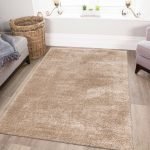Yourk plain shaggy rug in Mink