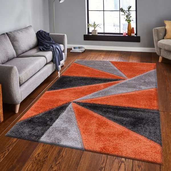 Todi geometric shaggy rug – high pile, natural jute backing