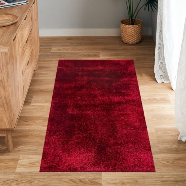 Red-26.jpg Yourk plain shaggy rug in Red