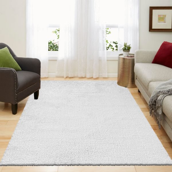 White-4.jpg Yourk plain shaggy rug in White