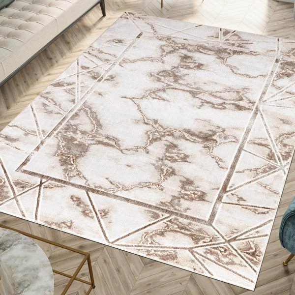Kiens marble effect rug in Beige