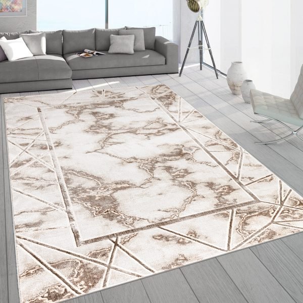 Kiens marble effect rug in Beige