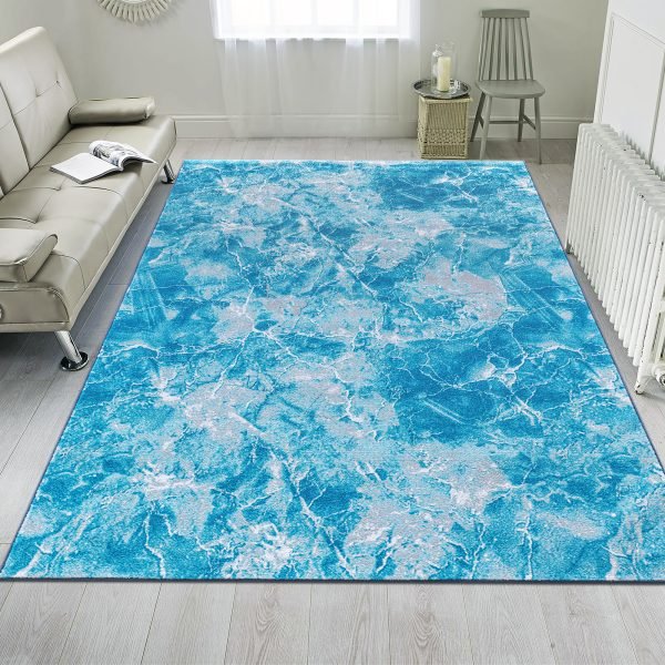 Blue-15.jpg Marble effect rug in Blue