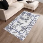 Kiens marble effect rug in Blue