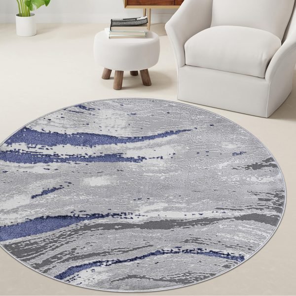 Jeze abstract rug in Blue