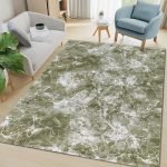 Marble effect rug in Green