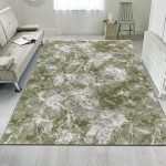 Marble effect rug in Green