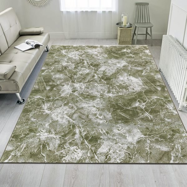 Green-7.jpg Marble effect rug in Green