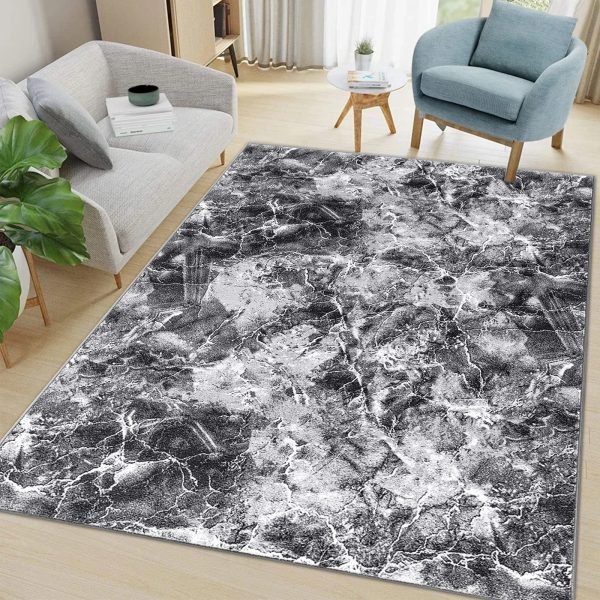 Grey-13.jpg Marble effect rug in Grey