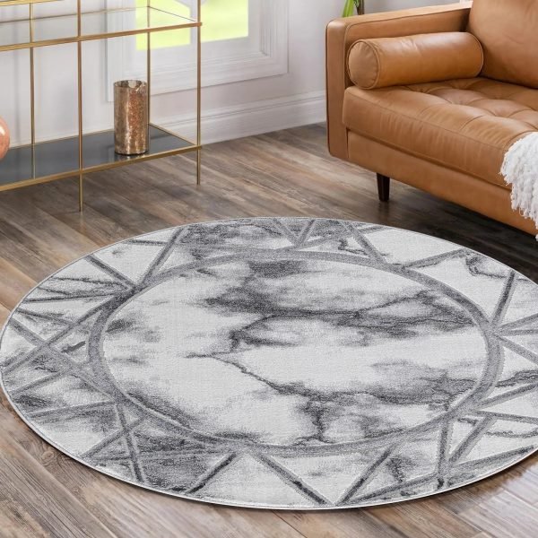 Kiens marble effect rug in Grey