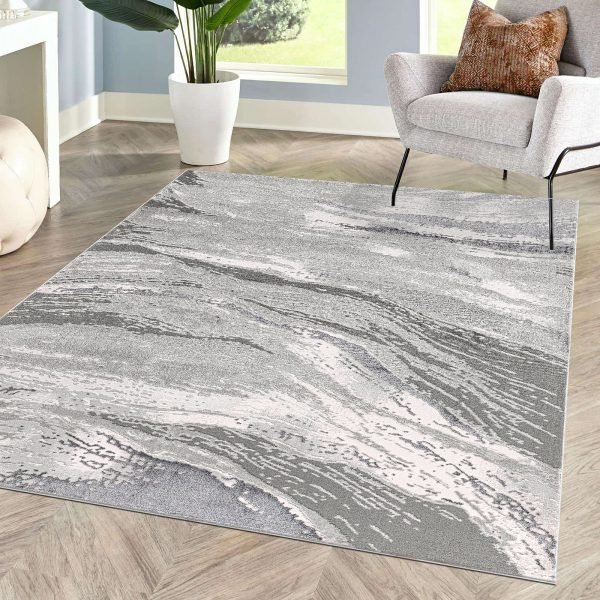 Jeze abstract rug in Grey