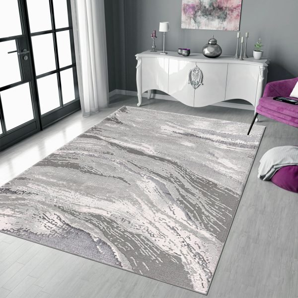 Jeze abstract rug in Grey