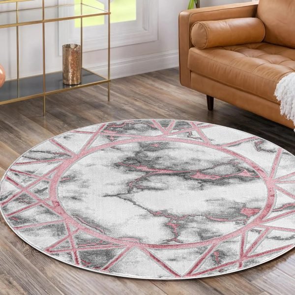 Pink-11.jpg Kiens marble effect rug in Pink