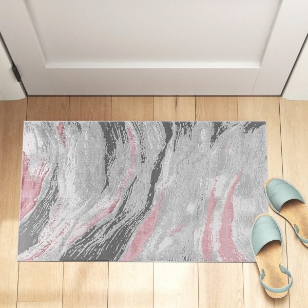 Jeze abstract rug in Pink