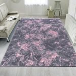 Marble effect rug in Pink