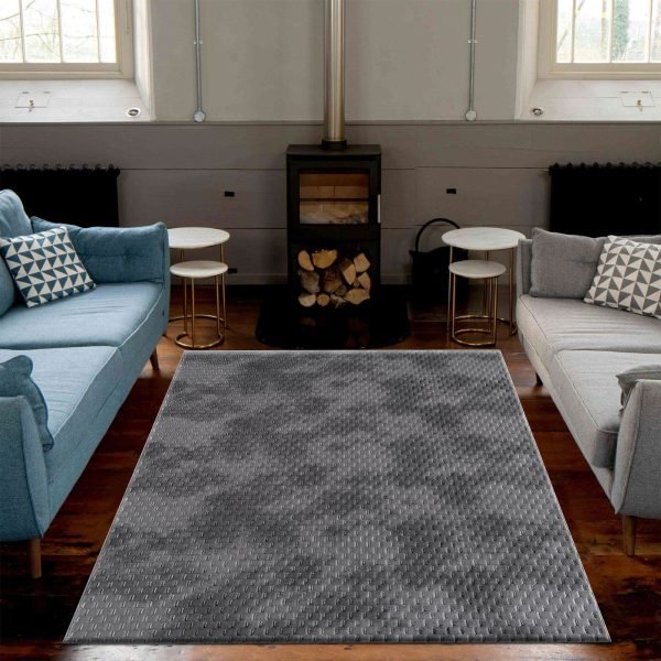 Mosaic geometric rug in Anthracite