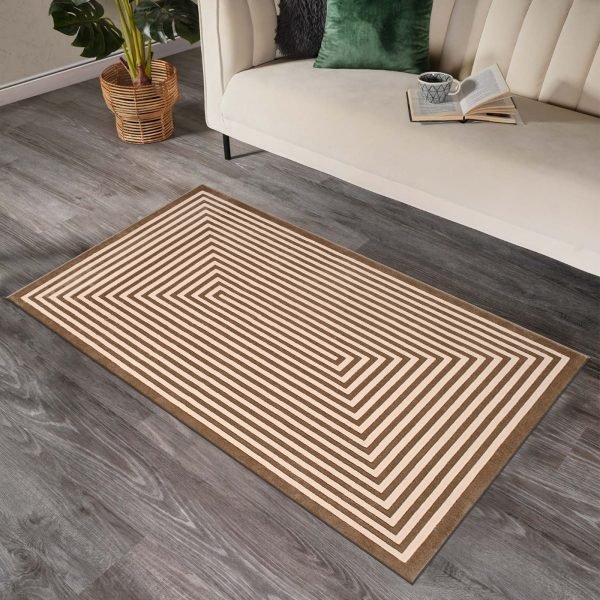 Nora geometric rug in Beige
