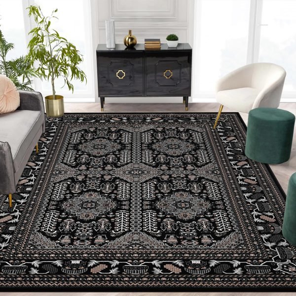 Black-15.jpg Zinat traditional rug in Black