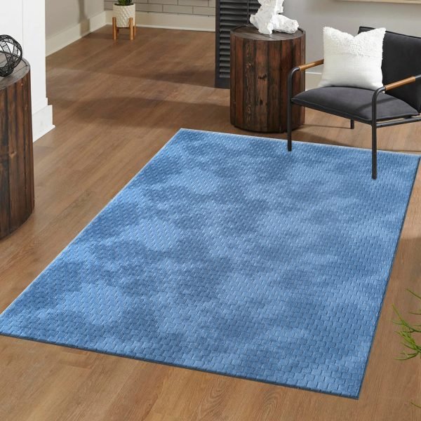 Blue-4.jpg Mosaic geometric rug in Blue