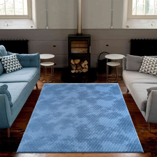 Mosaic geometric rug in Blue