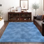 Mosaic geometric rug in Blue