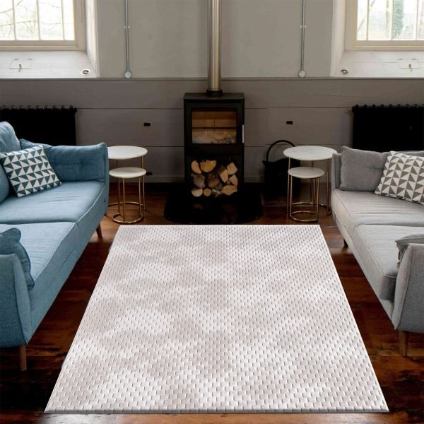 Mosaic geometric rug in Cream