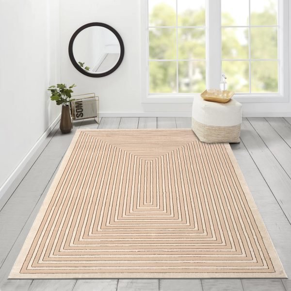 Nora geometric rug in Cream