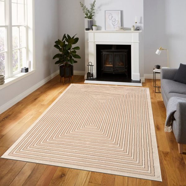 Nora geometric rug in Cream