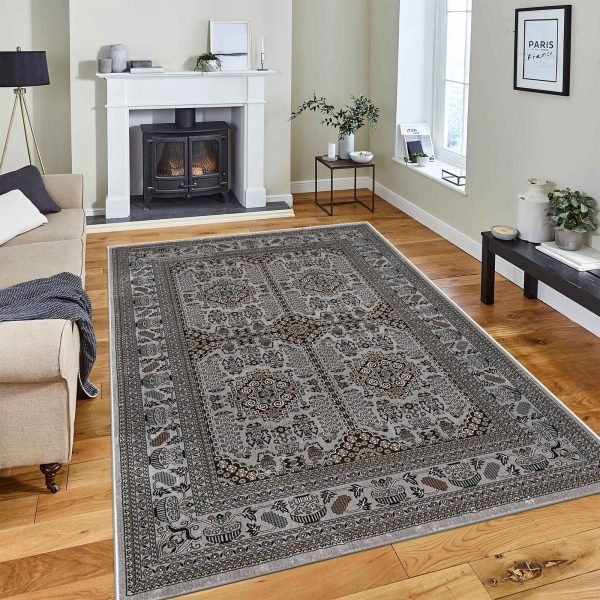 Zinat traditional rug in Grey