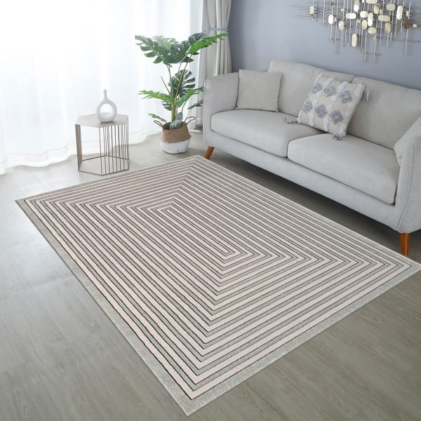 Nora geometric rug in Grey