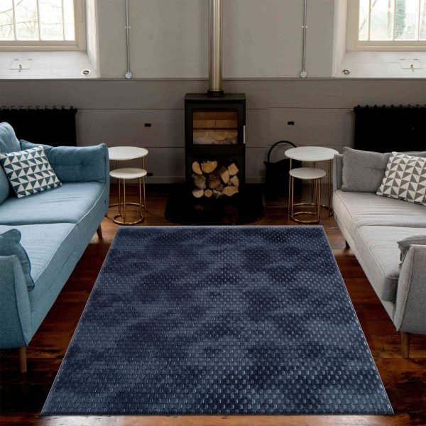 Navy-12.jpg Mosaic geometric rug in Navy