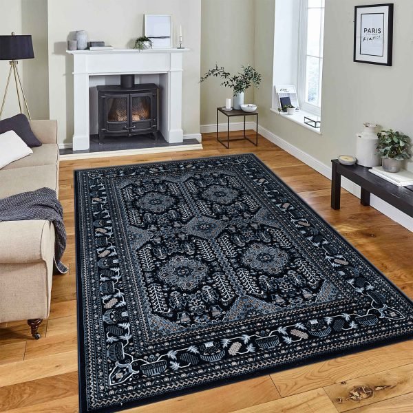 Zinat traditional rug in Navy