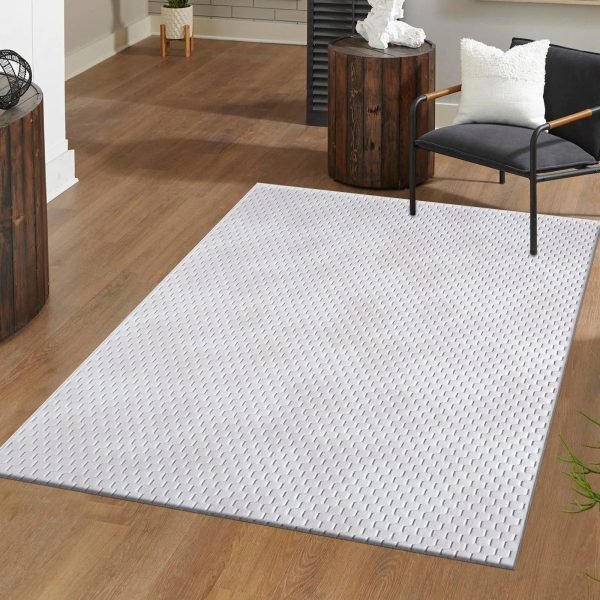 White-13.jpg Mosaic geometric rug in White