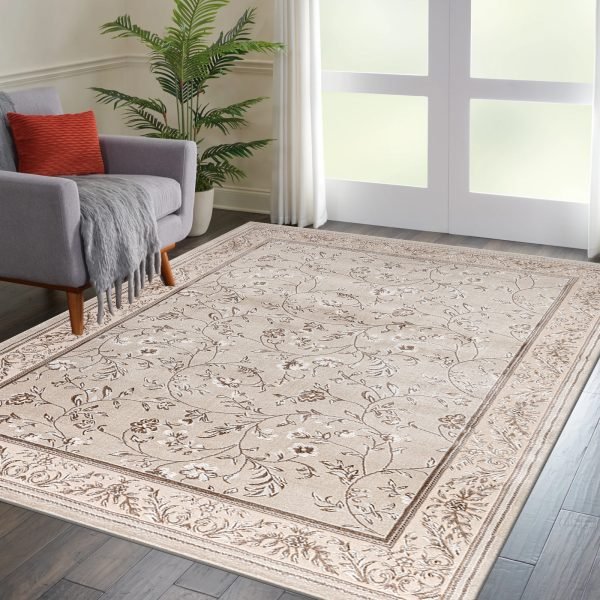 Marco traditional floral rug in Beige