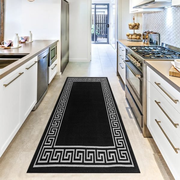 BlackGrey-29.jpg Greeky bordered rug in Black Grey