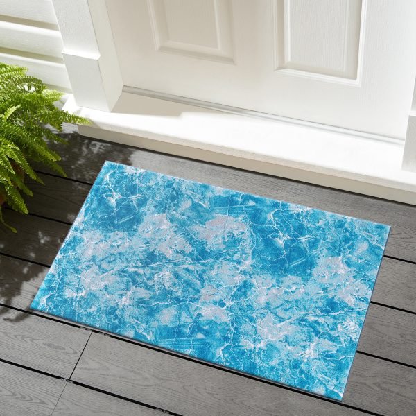 Blue-1.jpg Marble effect rug in Blue